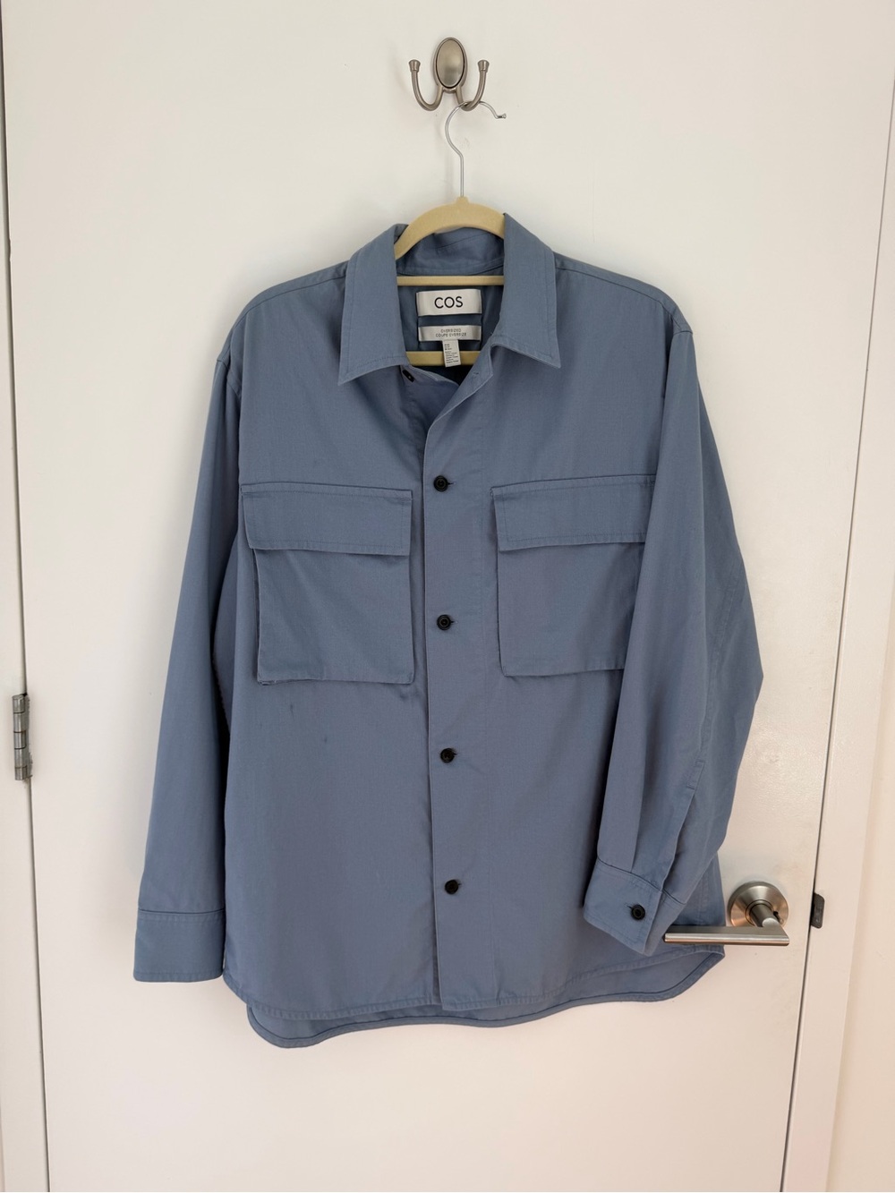 COS Slate Blue Utility Shirt Jacket